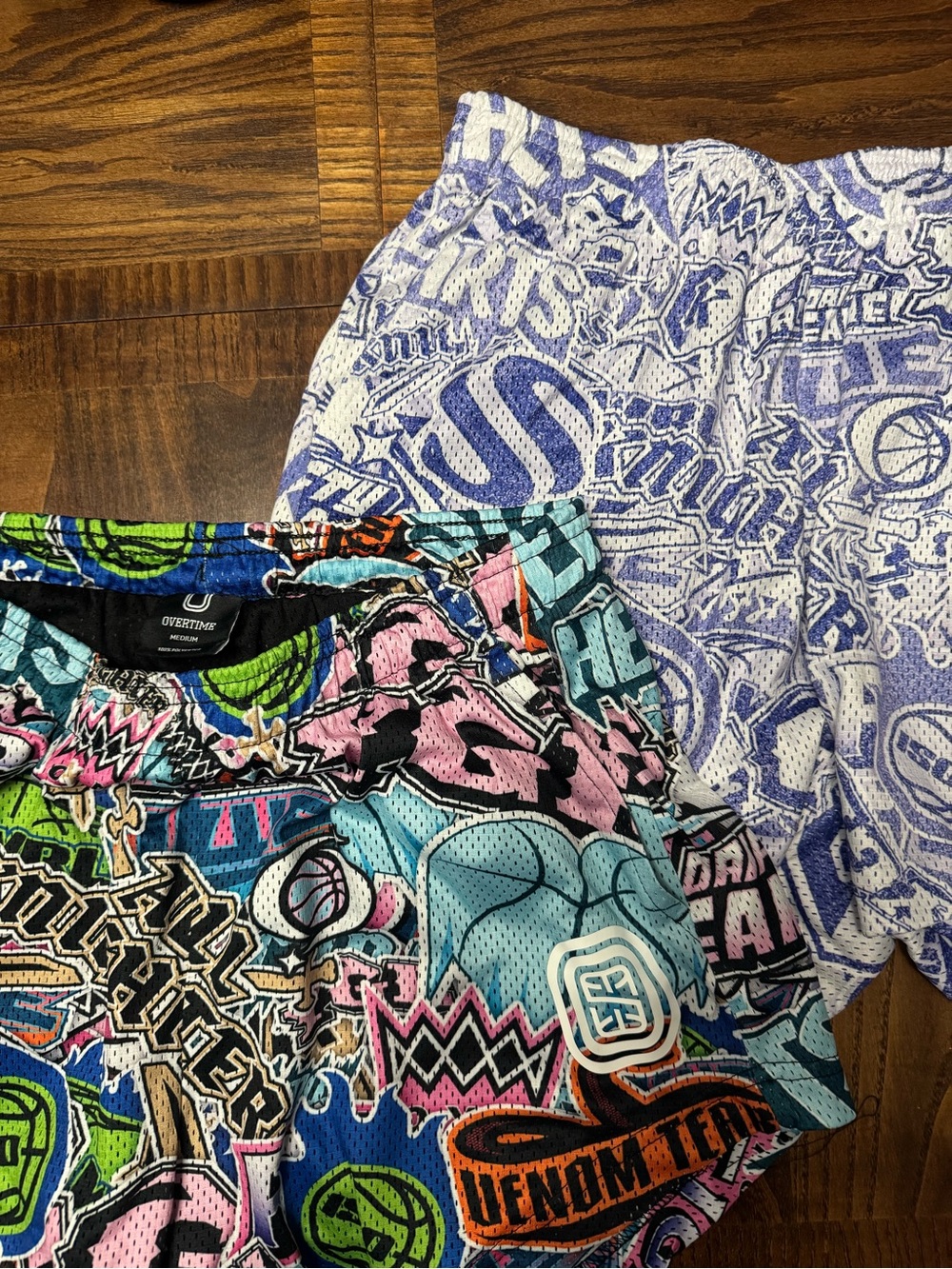 Overtime Multicolor Graphic Athletic Shorts - Blue/Purple